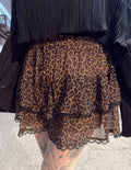Leopard Tiered Lace Skort