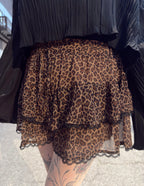 Leopard Tiered Lace Skort