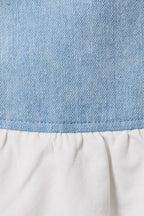 Lace Detail Denim Mini Dress