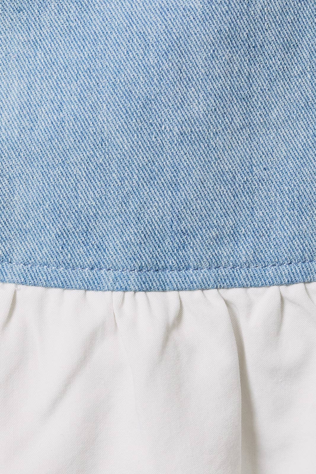 Lace Detail Denim Mini Dress