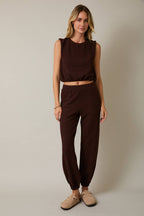 Bubble Hem Sleeveless Top & Jogger Set