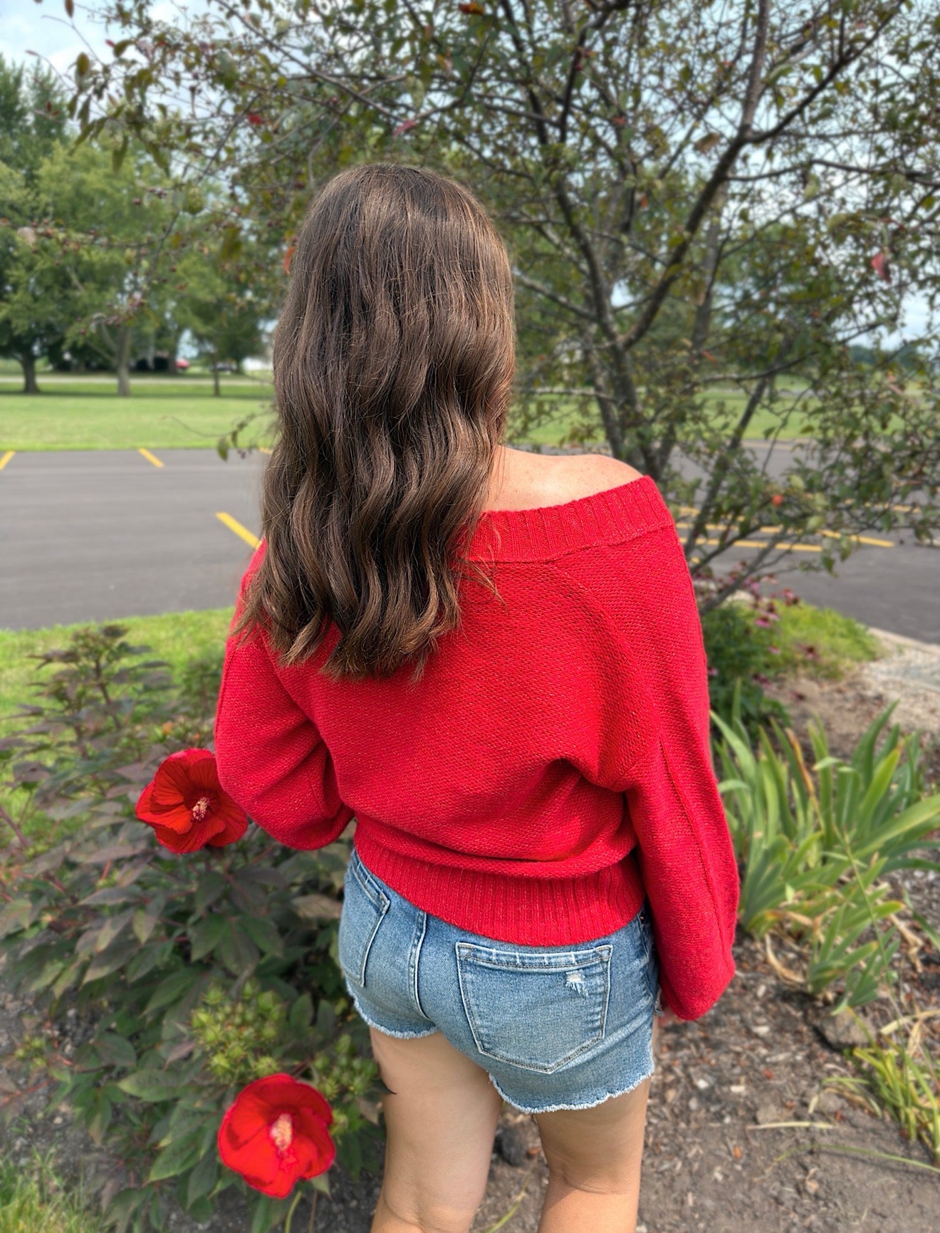 Brushed V-Neck Pullover Sweater