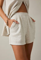V-Neck Sleeveless Tunic & Pleated Shorts Set