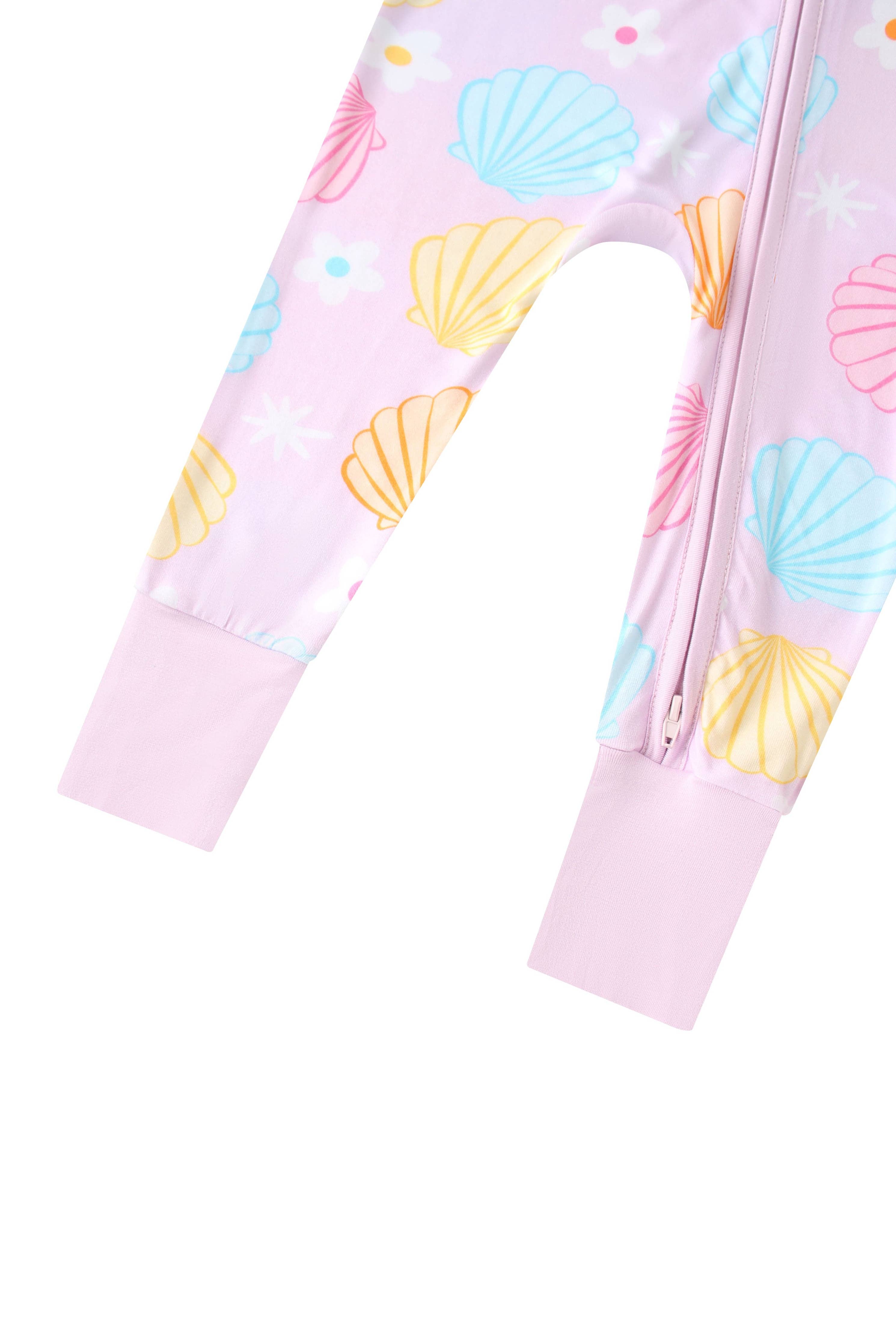 Pastel Seashell Bamboo Convertible Zippy Romper