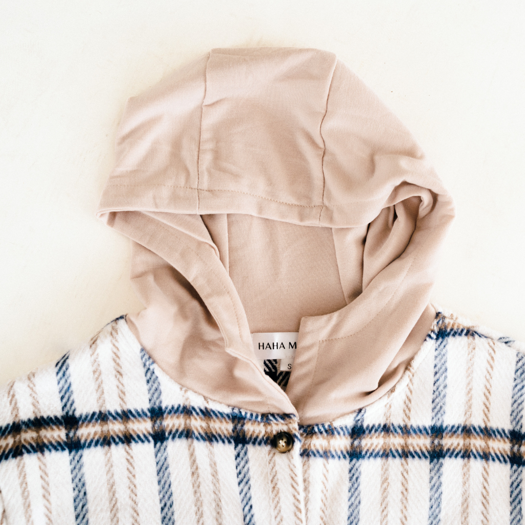 Cream & Navy Plaid Flannel