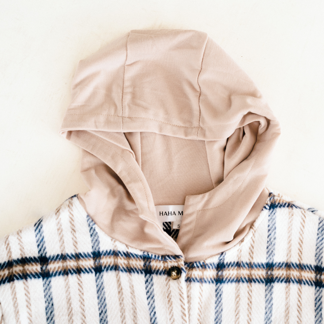 Cream & Navy Plaid Flannel