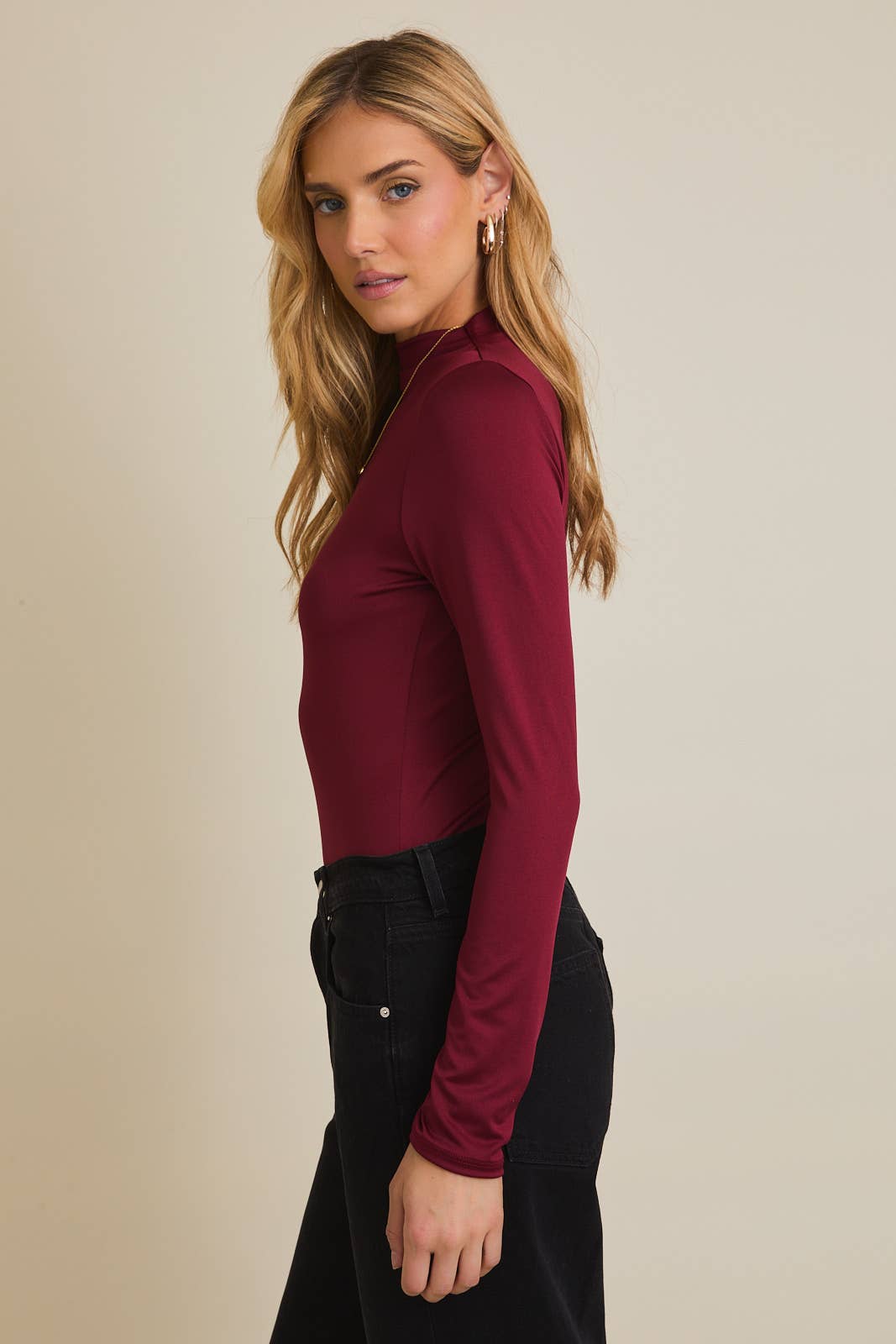 Mock Neck Long Sleeve Bodysuit