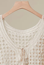 Olive Color Block Crochet Top