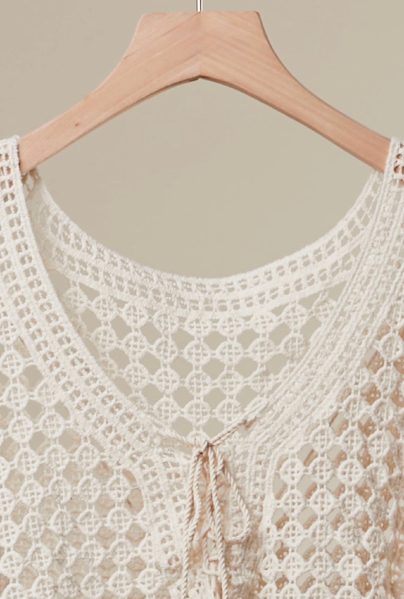 Olive Color Block Crochet Top