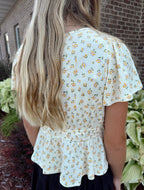 Tween - Flutter Sleeve Peplum Top