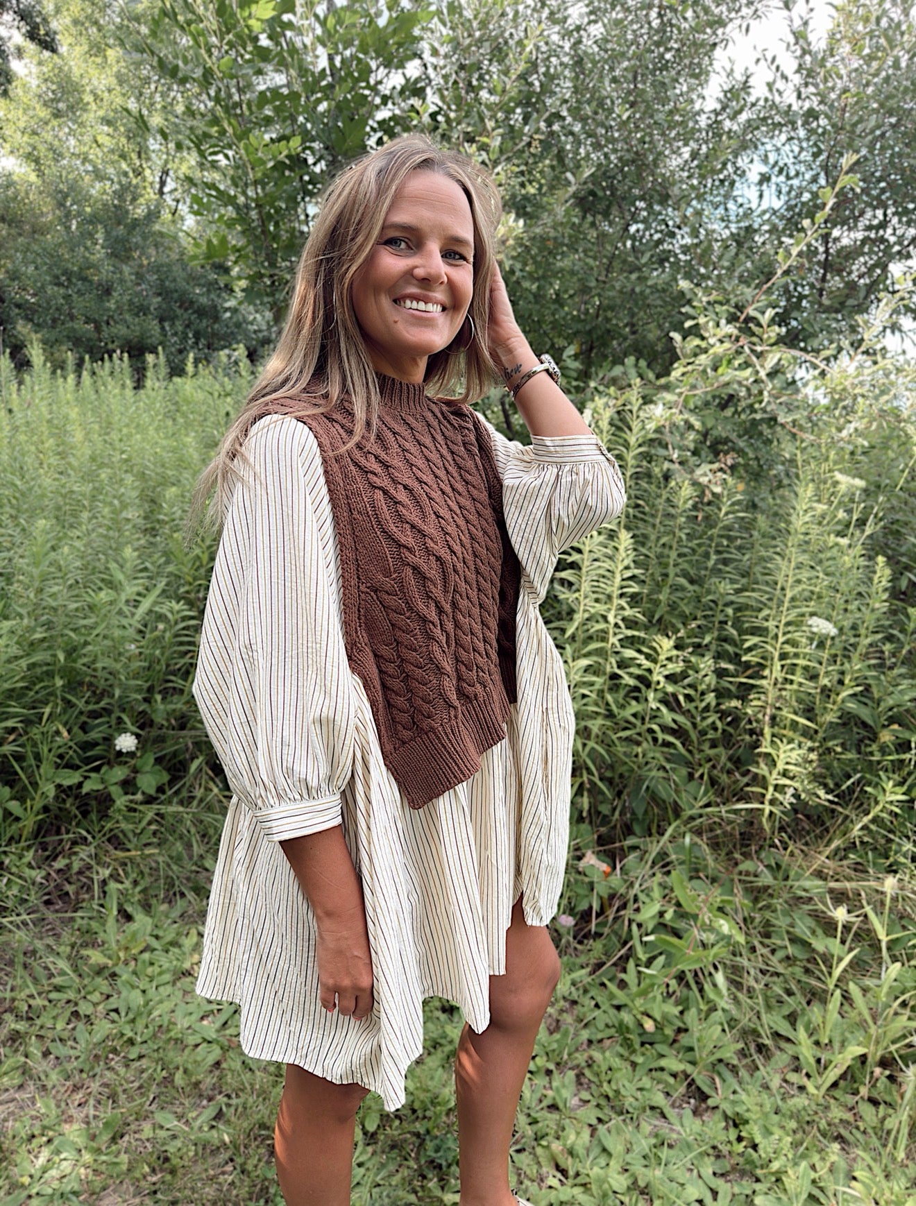 Layered Knit Vest Dress