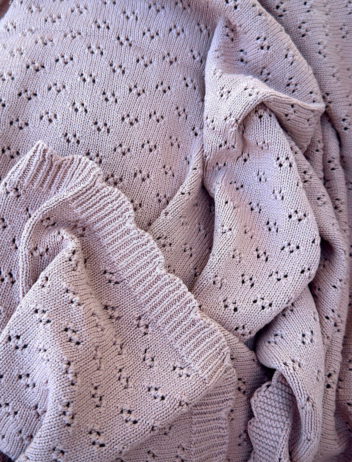 Grace Knitted Cotton Baby Blanket