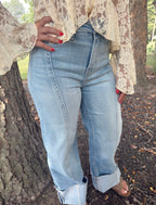 Mid Rise Wide Leg Jeans
