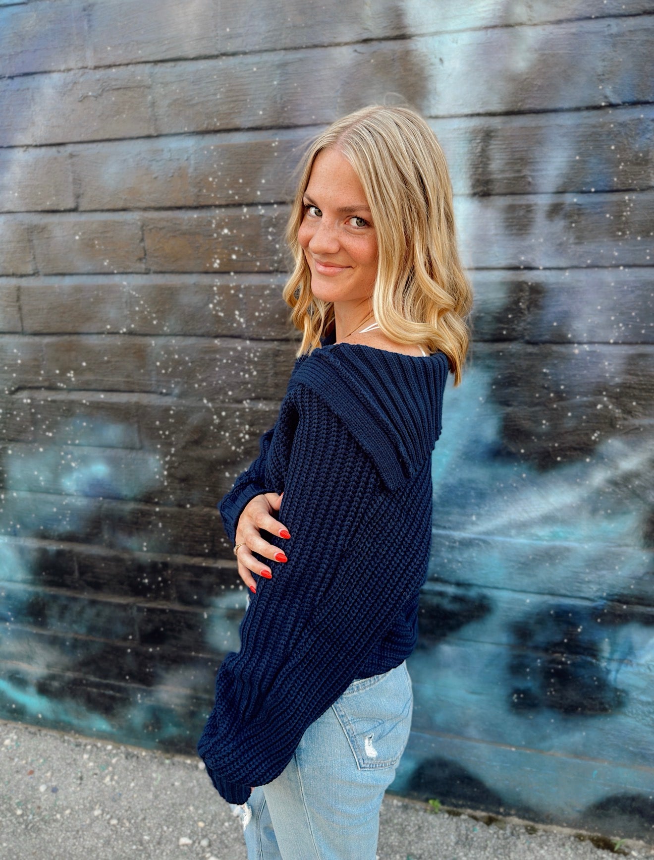 Fall Drama Collar V-Neck Sweater