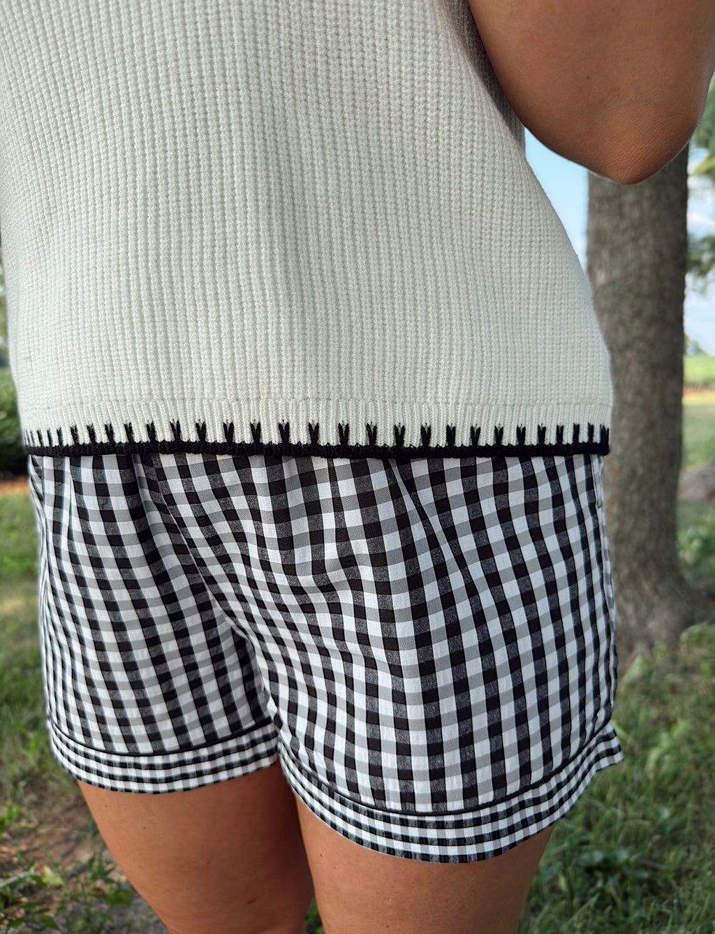 Gingham Smocked Waist Shorts