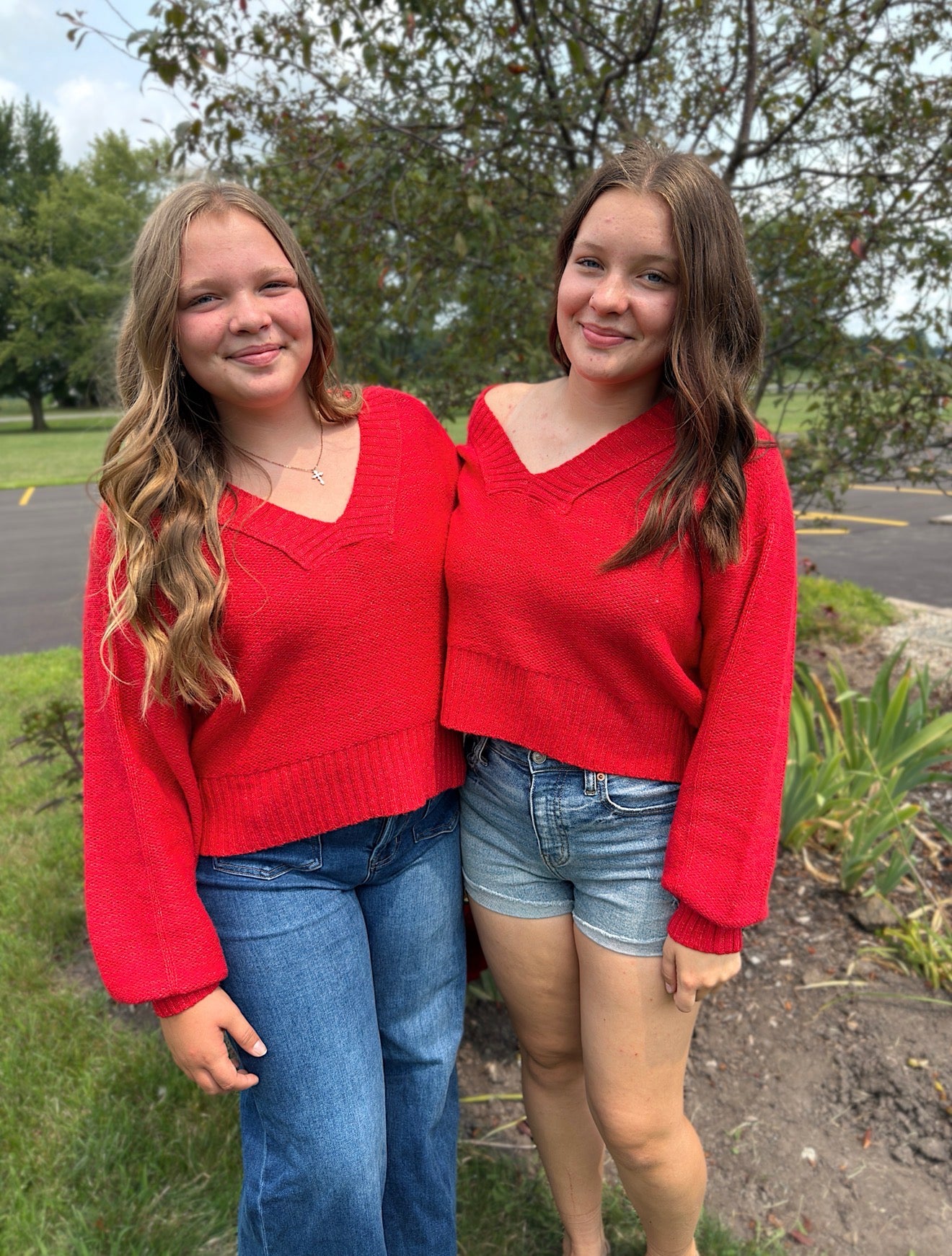 Brushed V-Neck Pullover Sweater