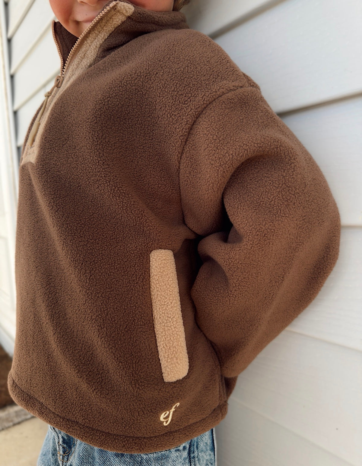 Brown Fleece Kids Pullover