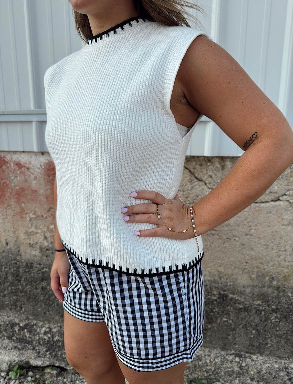 Gingham Smocked Waist Shorts
