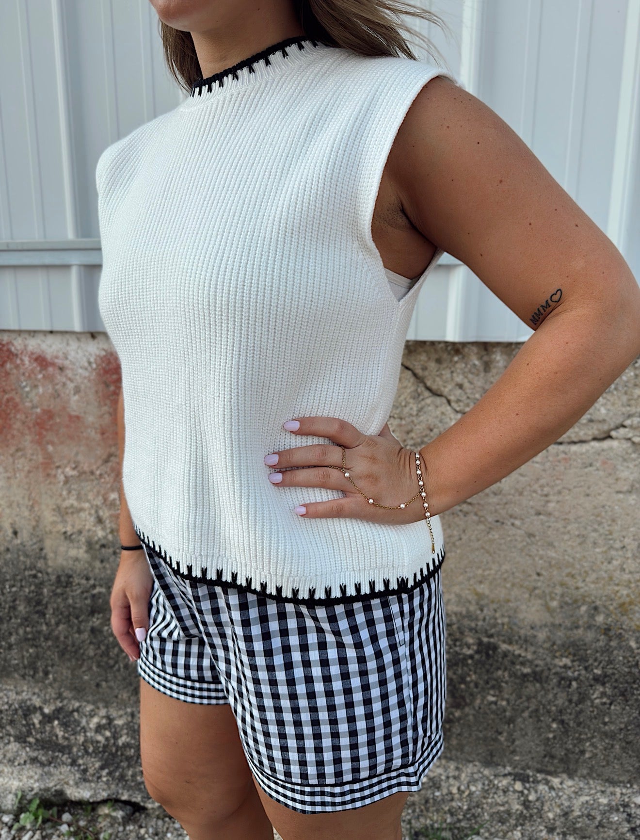 Gingham Smocked Waist Shorts