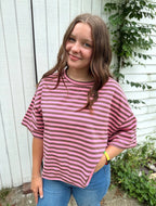 Oversized Stripe Boyfriend Tee