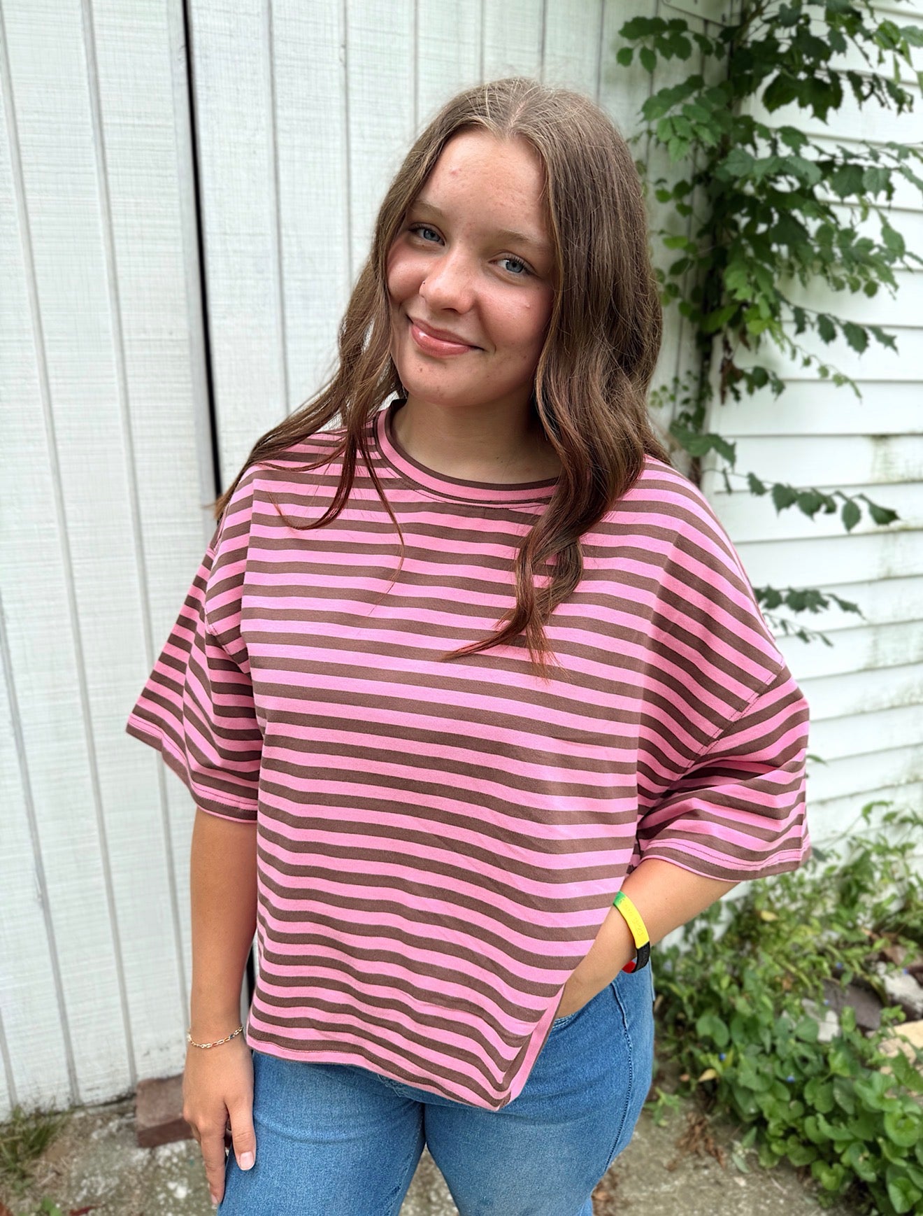 Oversized Stripe Boyfriend Tee