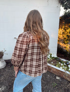 Curvy - Harvest Plaid Button-Up Top