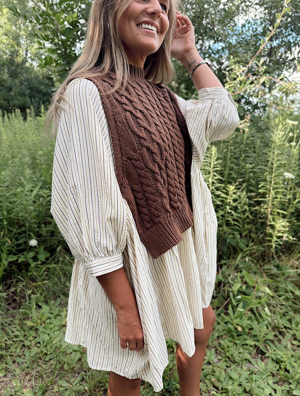 Layered Knit Vest Dress