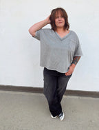 Curvy - Vintage Wash Boxy Knit Top