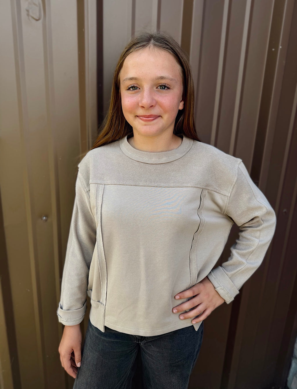 Tween - Cozy Contrast Terry Pullover