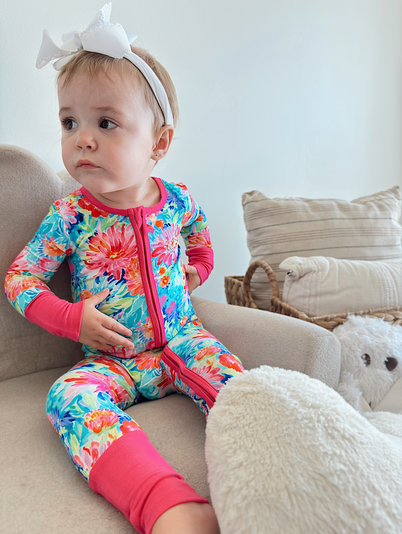 Coral Garden Bamboo Convertible Zippy Romper