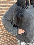 Vintage Wash Raw Edge Sweater