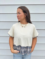 Plaid Peplum Blouse