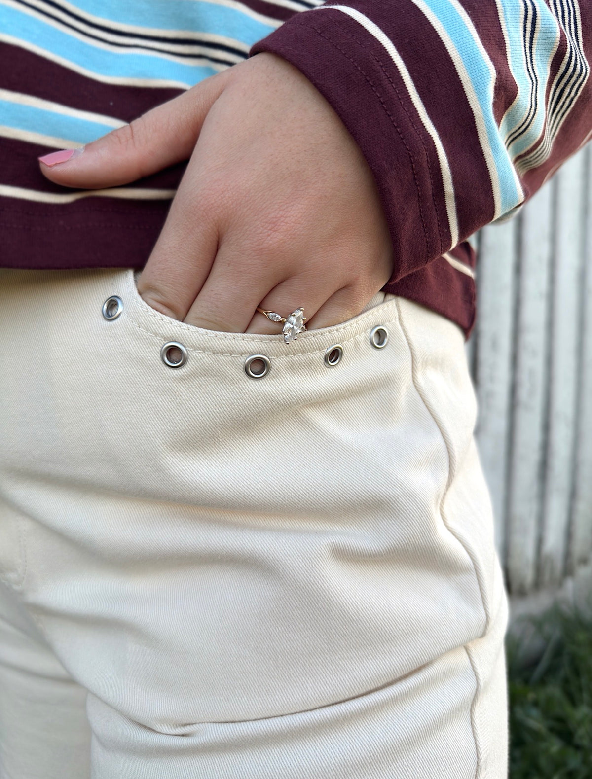 Grommet Detail Drawstring Pants
