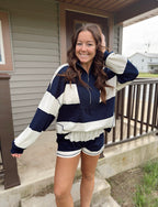 On-the-Go Striped Half-Zip Set