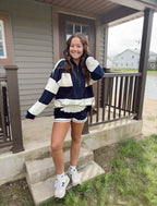 On-the-Go Striped Half-Zip Set