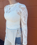 Jacquard Mock Neck Top