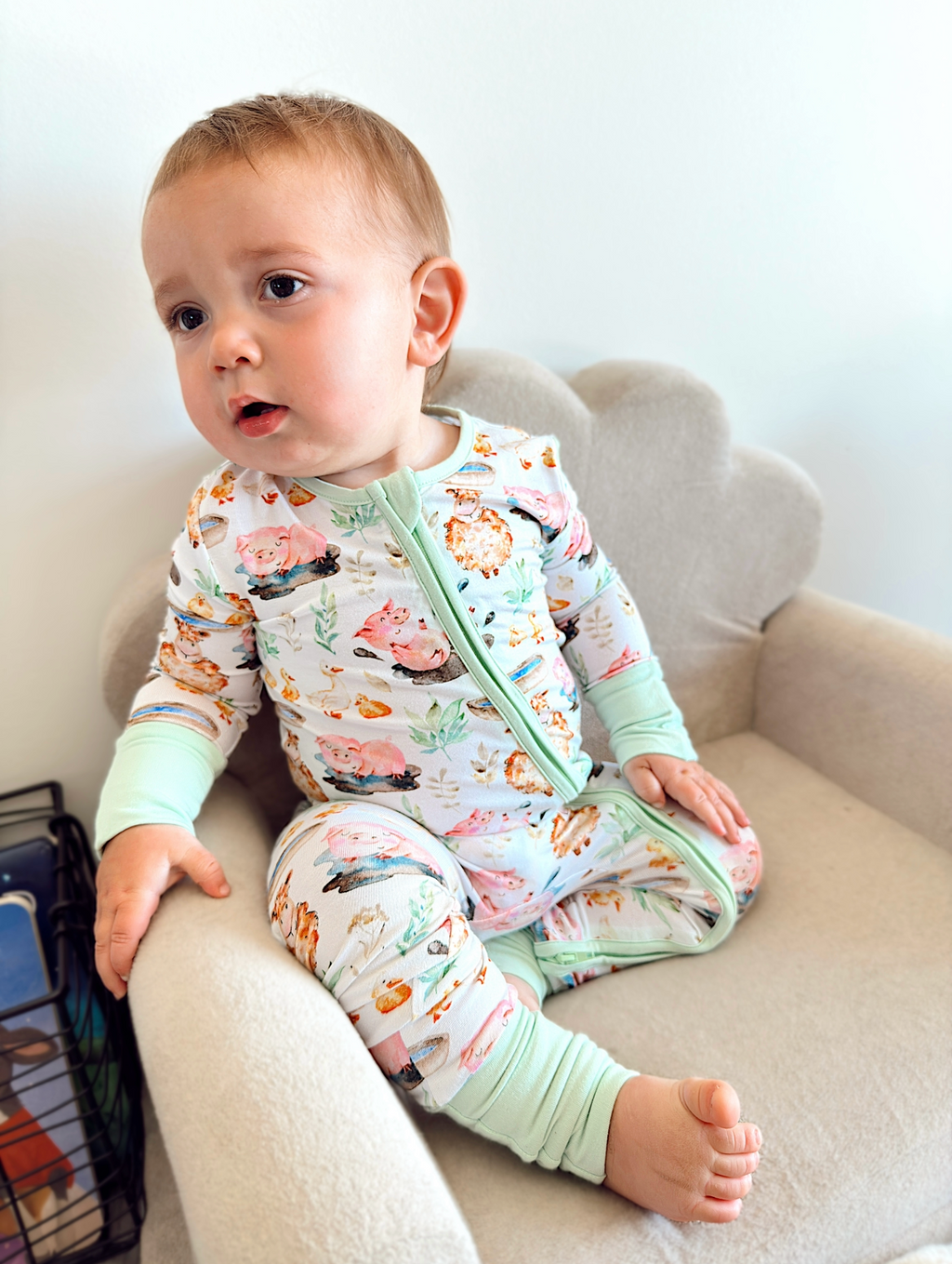 Farmyard Fun Bamboo Convertible Zippy Romper