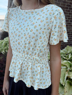 Tween - Flutter Sleeve Peplum Top
