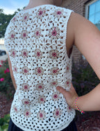 Tween - Floral Crochet Top