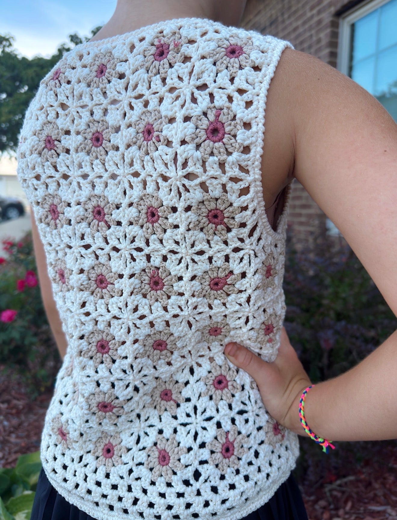Tween - Floral Crochet Top