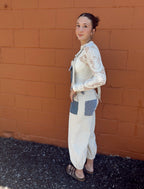 The Denim Detail Stripe Overalls
