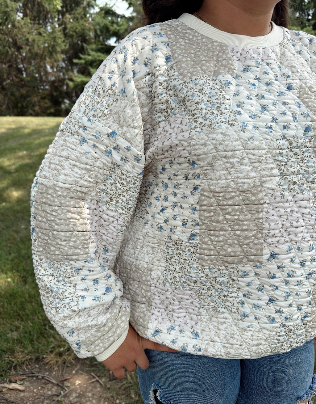 Bloom & Stitch Quilted Pullover