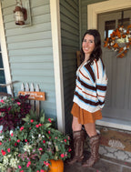 Knit Striped Buttondown Cardigan