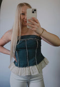 Denim Lace Tube Top