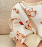 Teddy Bear Hearts Sweatshirt Romper