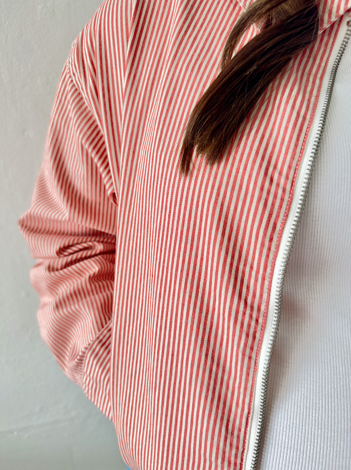 Stripe Stretch Zip-Up Jacket
