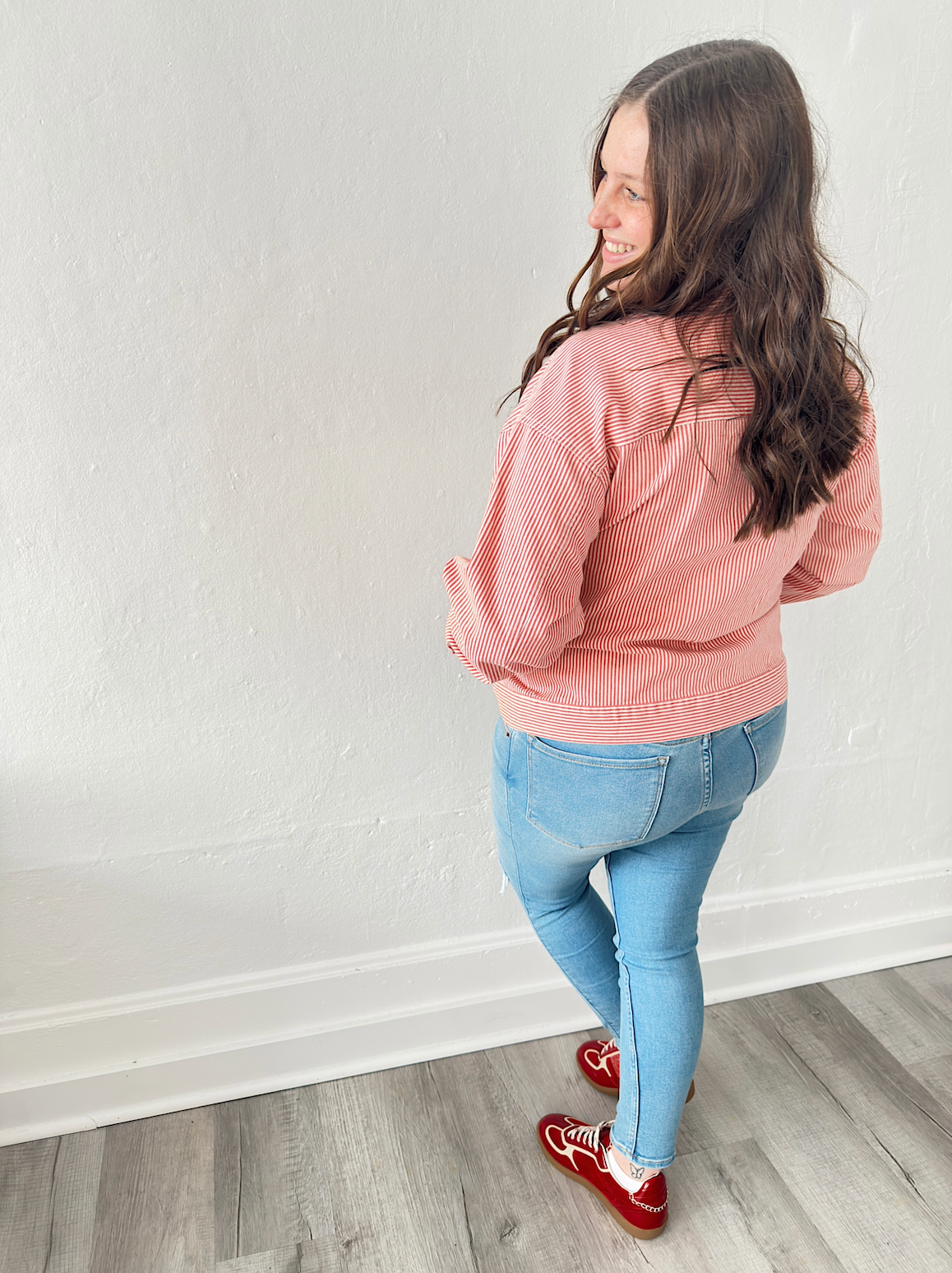 Stripe Stretch Zip-Up Jacket