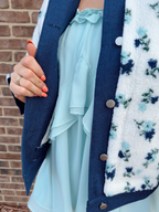 Floral Collared Button-Down Jacket