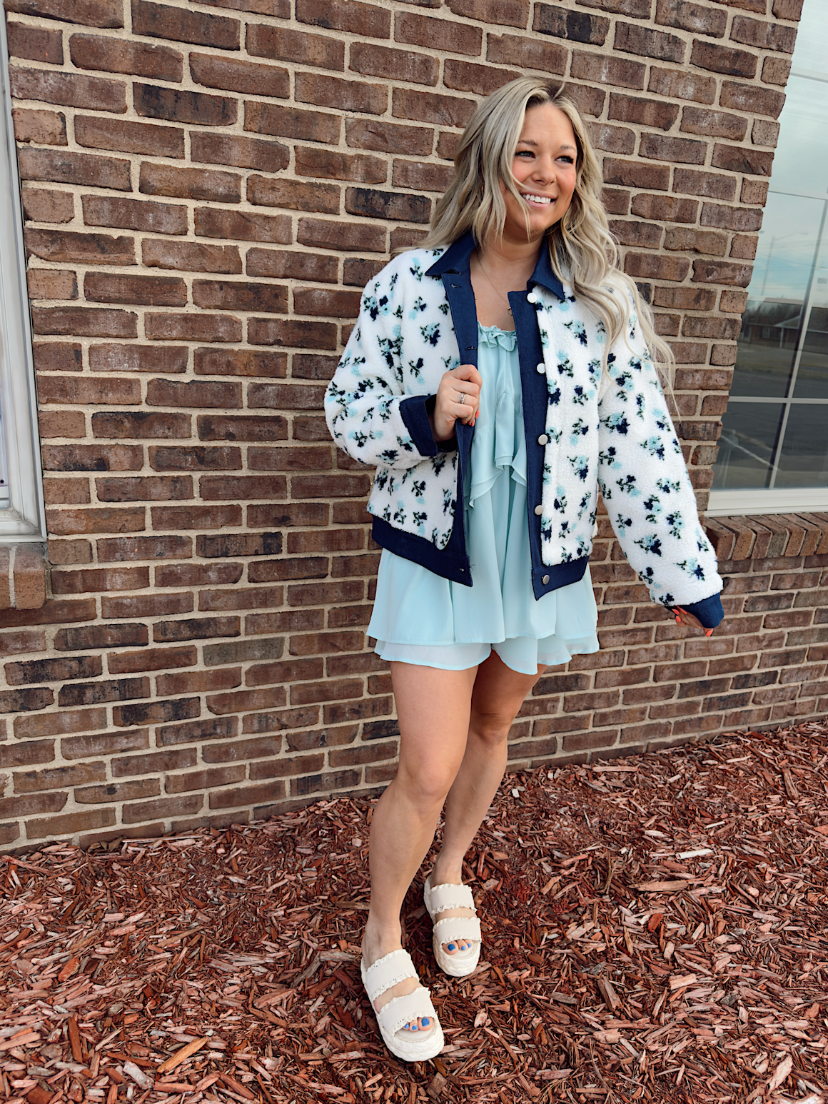 Ruffle Detail Shoulder Tie Flare Romper
