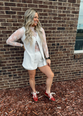 V-Neck Sleeveless Tunic & Pleated Shorts Set